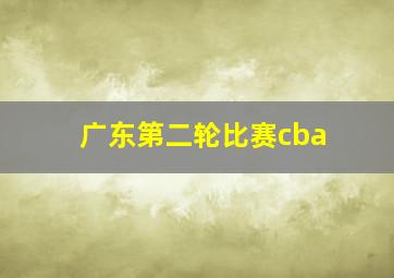 广东第二轮比赛cba