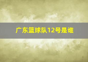 广东篮球队12号是谁