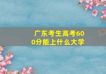 广东考生高考600分能上什么大学