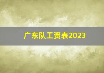 广东队工资表2023