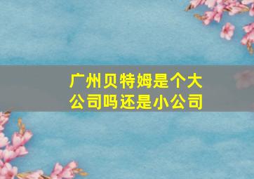 广州贝特姆是个大公司吗还是小公司