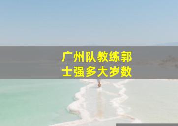 广州队教练郭士强多大岁数