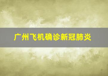 广州飞机确诊新冠肺炎