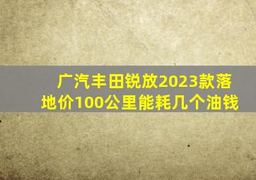 广汽丰田锐放2023款落地价100公里能耗几个油钱