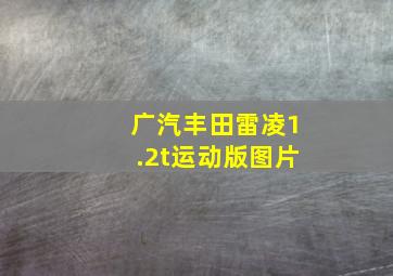 广汽丰田雷凌1.2t运动版图片