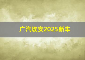 广汽埃安2025新车