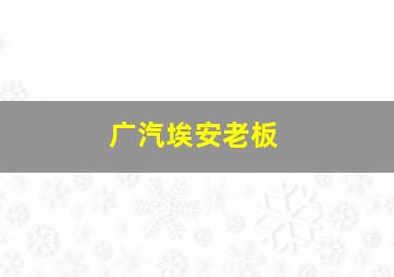 广汽埃安老板