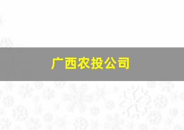 广西农投公司