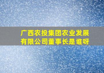 广西农投集团农业发展有限公司董事长是谁呀