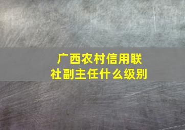 广西农村信用联社副主任什么级别