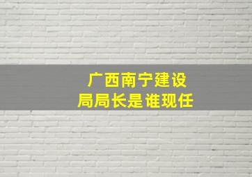 广西南宁建设局局长是谁现任