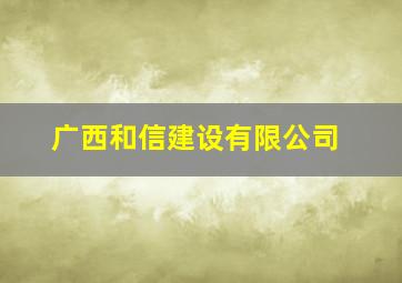 广西和信建设有限公司