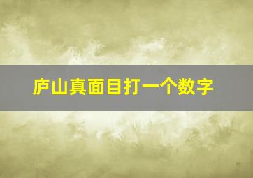 庐山真面目打一个数字