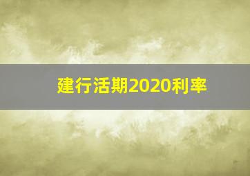 建行活期2020利率