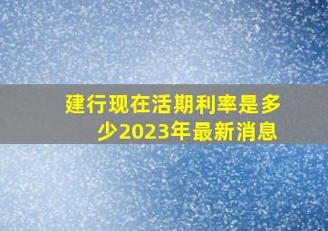 建行现在活期利率是多少2023年最新消息