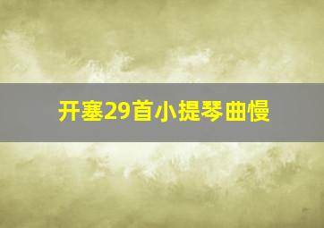 开塞29首小提琴曲慢