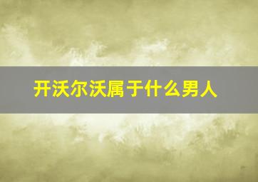 开沃尔沃属于什么男人