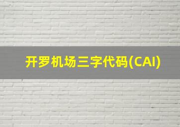 开罗机场三字代码(CAI)