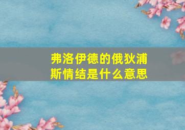 弗洛伊德的俄狄浦斯情结是什么意思