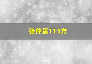 张仲景113方