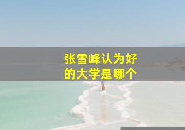 张雪峰认为好的大学是哪个