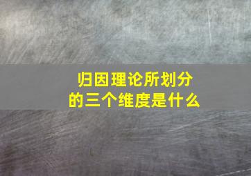 归因理论所划分的三个维度是什么