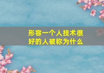 形容一个人技术很好的人被称为什么