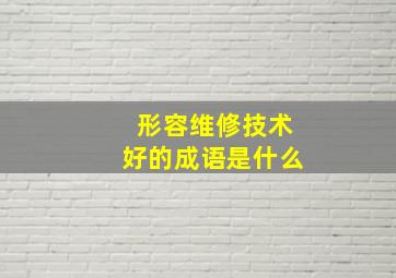 形容维修技术好的成语是什么