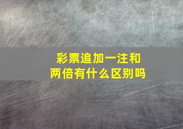 彩票追加一注和两倍有什么区别吗