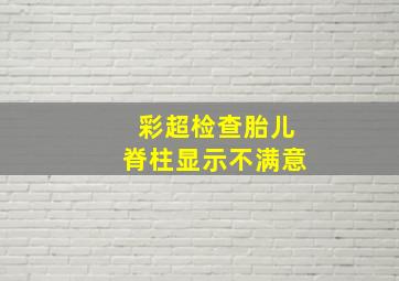 彩超检查胎儿脊柱显示不满意