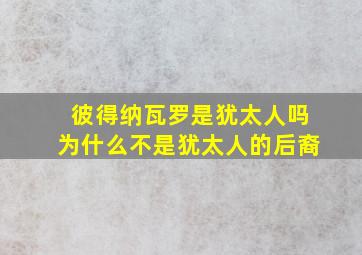 彼得纳瓦罗是犹太人吗为什么不是犹太人的后裔