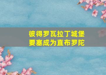 彼得罗瓦拉丁城堡要塞成为直布罗陀