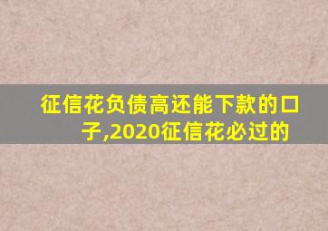 征信花负债高还能下款的口子,2020征信花必过的