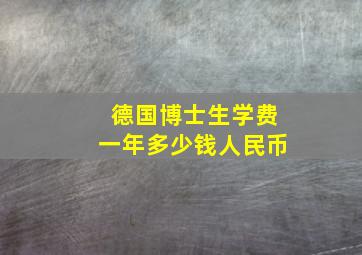 德国博士生学费一年多少钱人民币