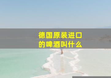 德国原装进口的啤酒叫什么