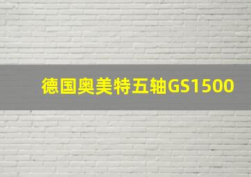 德国奥美特五轴GS1500