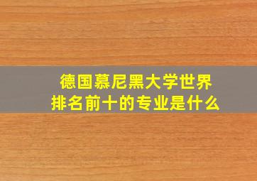 德国慕尼黑大学世界排名前十的专业是什么