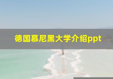 德国慕尼黑大学介绍ppt