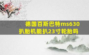 德国百斯巴特ms630扒胎机能扒23寸轮胎吗