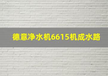 德意净水机6615机成水路