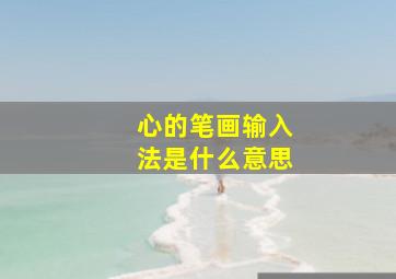 心的笔画输入法是什么意思