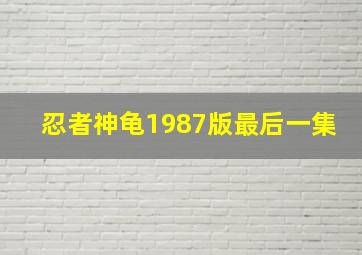 忍者神龟1987版最后一集