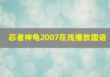 忍者神龟2007在线播放国语