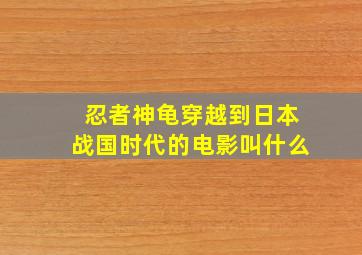 忍者神龟穿越到日本战国时代的电影叫什么