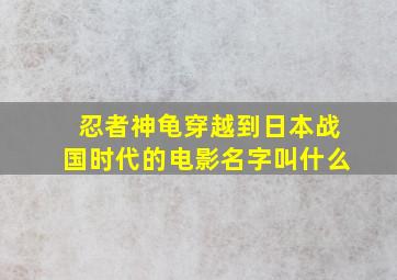 忍者神龟穿越到日本战国时代的电影名字叫什么