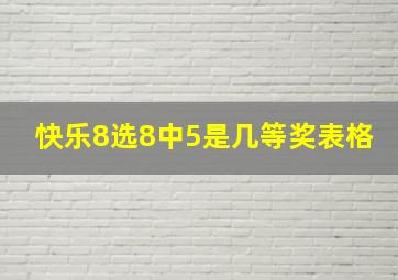 快乐8选8中5是几等奖表格