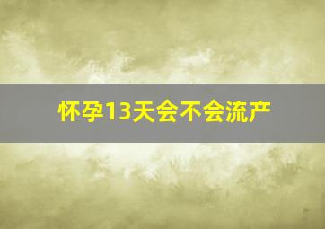 怀孕13天会不会流产