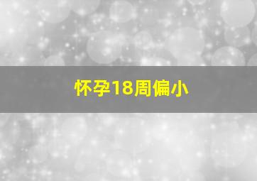 怀孕18周偏小