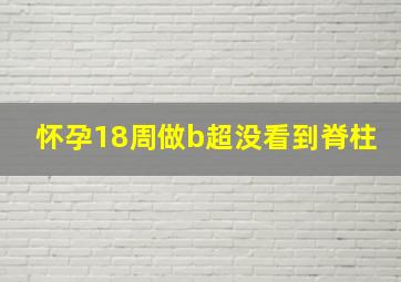 怀孕18周做b超没看到脊柱