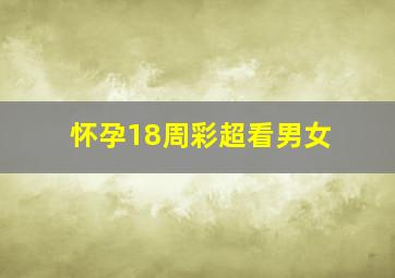 怀孕18周彩超看男女